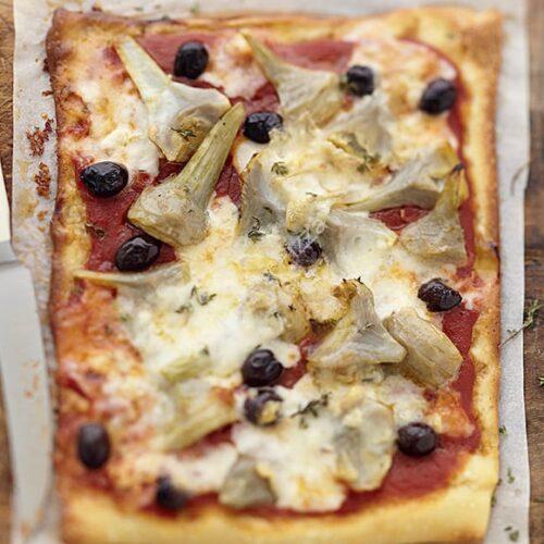 Pizza aux artichauts par Cyril Lignac
